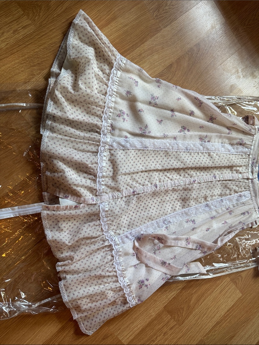 RARE 1981 Gunne Sax Sheer skirt top set cottagecore floral Two-Piece bridal prom - Picture 16 of 16